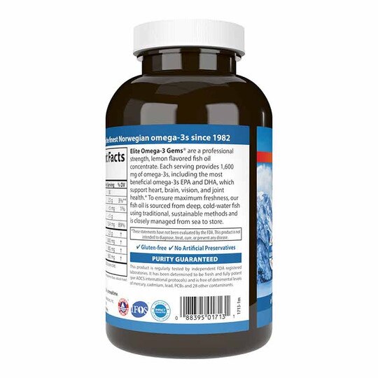 Elite Omega-3 Gems 1600 Mg with Natural Lemon Flavor, CL